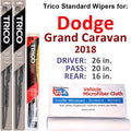 2018 Dodge Grand Caravan Wiper Blades (Set of 3) w/Rear Wiper