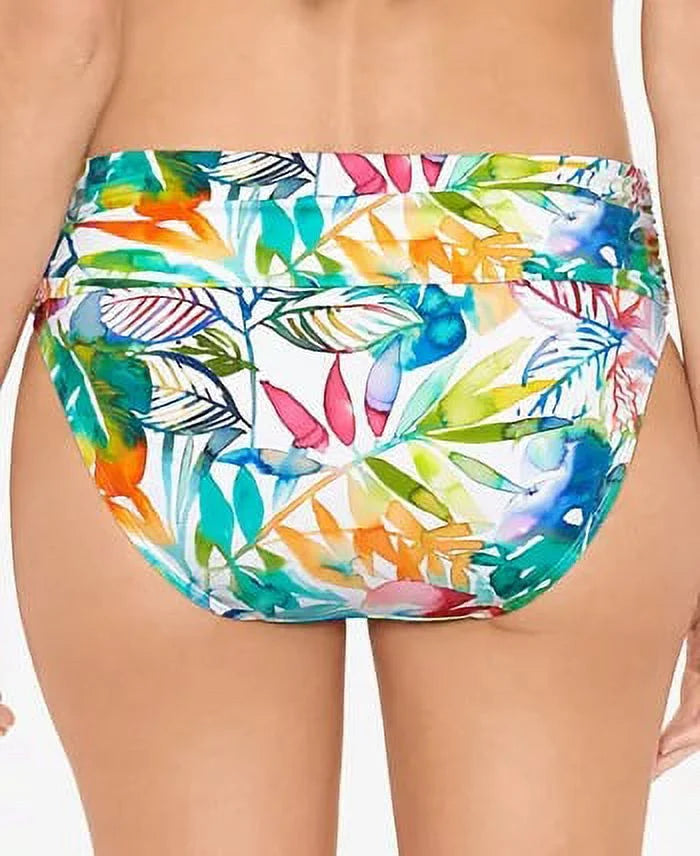 Tropical Caribbean Wide Banded Shirred Hipster Bottoms Multicolored 8