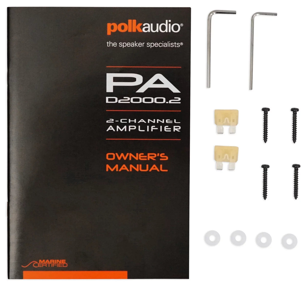Polk Audio PAD2000.2 2-Channel 500w Amplifier+Wires+Bluetooth Speaker+Headphones