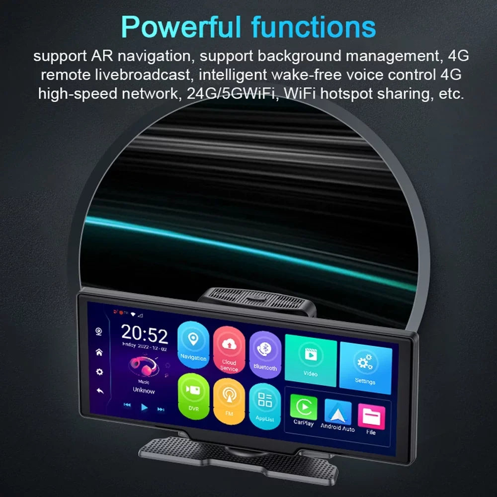 Docooler Multi-language Dual Lens Car Video Recorder Auto Dash Cam Car Recorder Night Viewing 10.26in  170 Degree Wide Angle Car Global Positioning System Navigation Camcorder