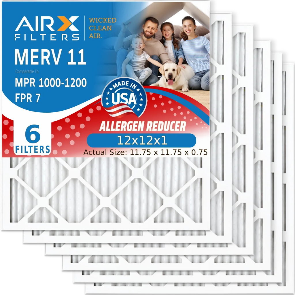 12x12x1 Air Filter  11 Comparable to  1000,  1200 &  7 Electrostatic Pleated Air Conditioner Filter 6 Pack  Premium  Made 12x12x1 Furnace Filters by     .