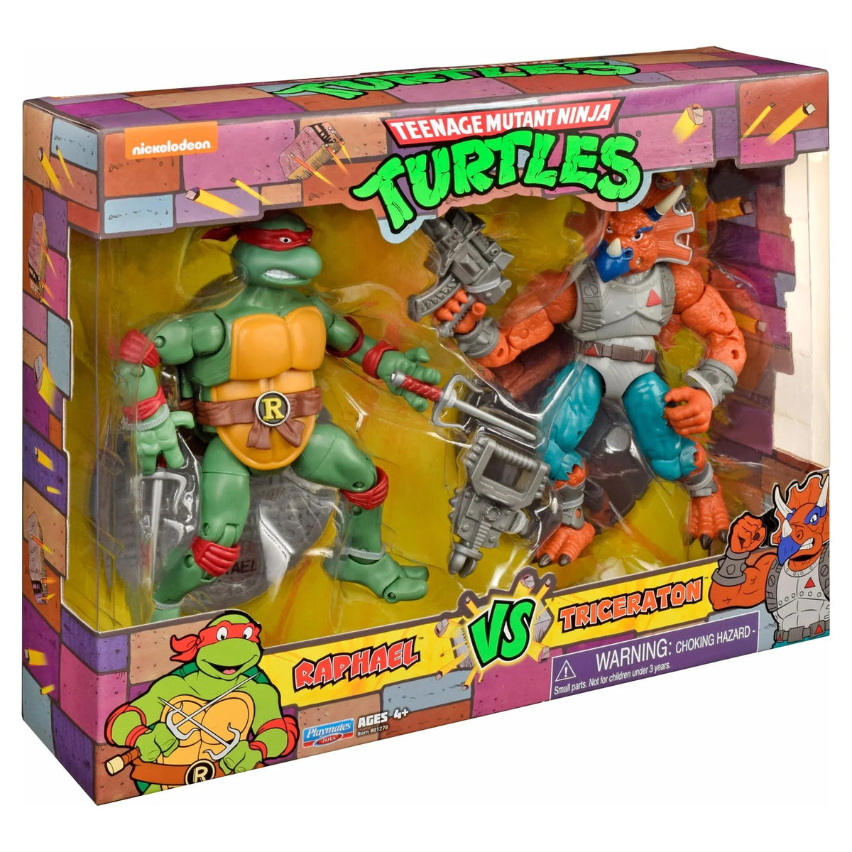 Teenage Mutant Ninja Turtles Raphael vs. Tricereton Action Figure Set