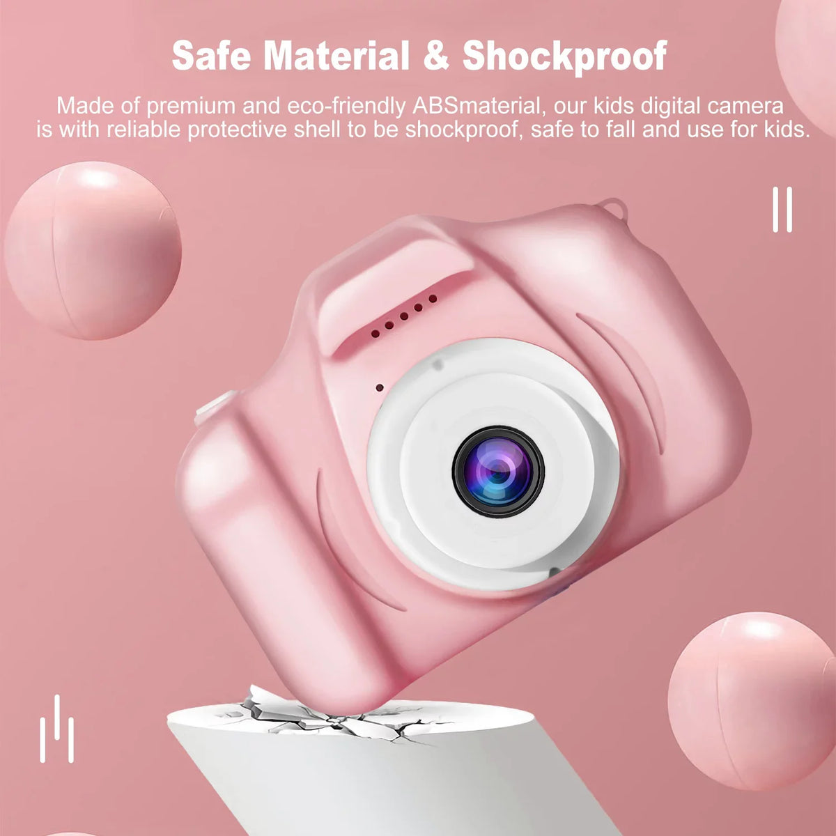 iMounTEK Kids Digital Camera with 2.0” Screen 12MP 1080P  Video Camera 4X Digital Zoom Games 32GB Card Supported Shockproof Child Camcorder for 3-10 Years Boys Girls