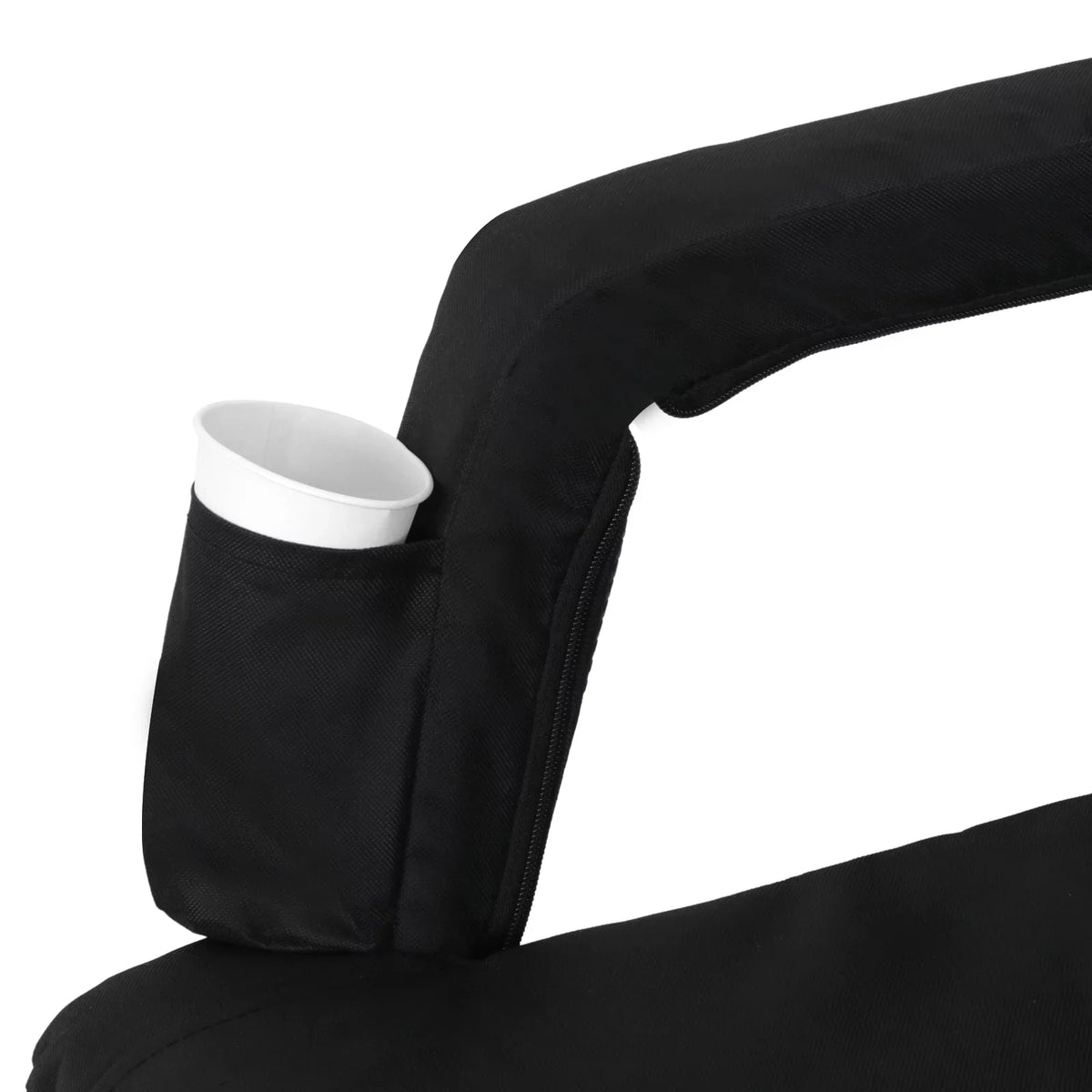 Stadium Seat Chair Reclining Bleachers W/Padded Cushion - 6 Reclining Positions, Black