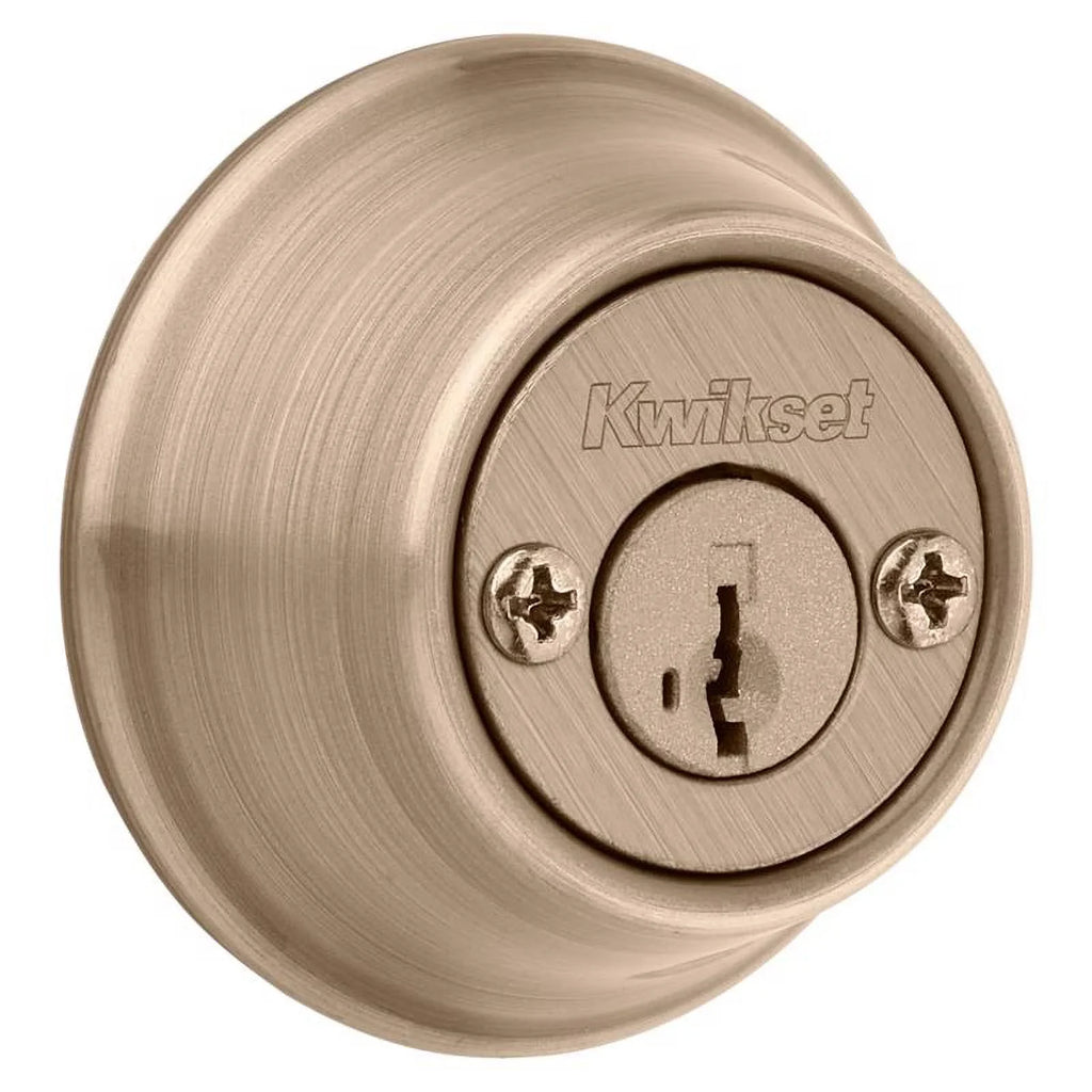 Kwikset 665 5     K6 Security Double-Cylinder Deadbolt, Antique Brass - Quantity 1