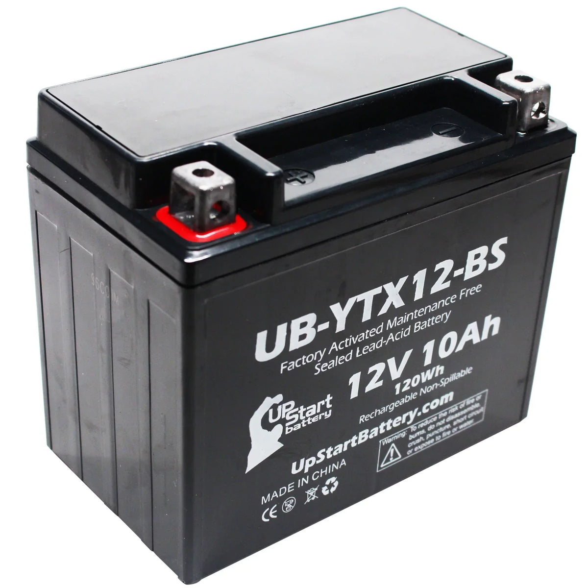 2-Pack UpStart Battery Replacement 2009 Honda TRX250 , , FourTrax Recon 250  Factory Activated, Maintenance Free,  Battery - 12V, 10Ah, -YTX12-