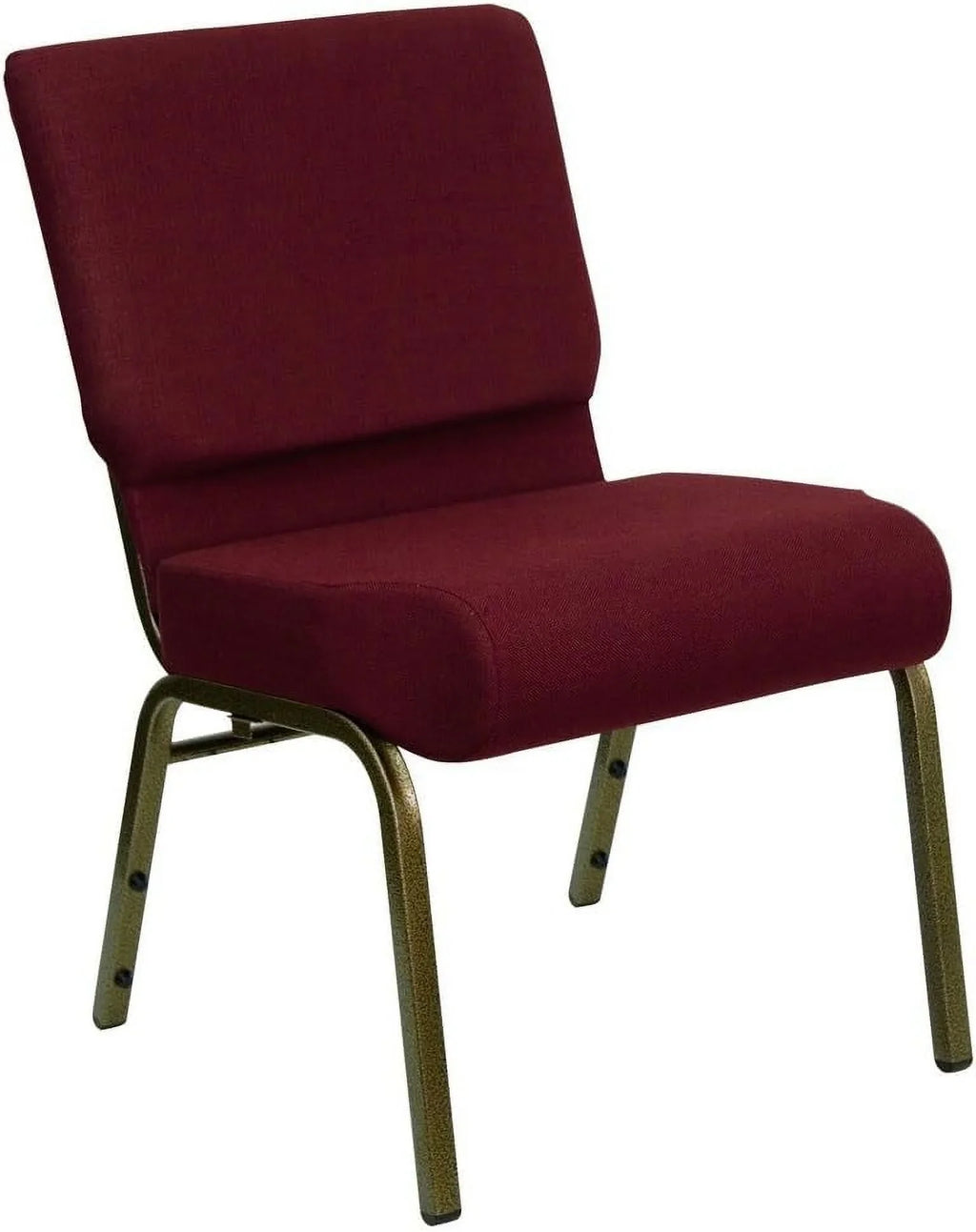 Series 21''W Stacking Church Chair In Burgundy Fabric - Vein Frame