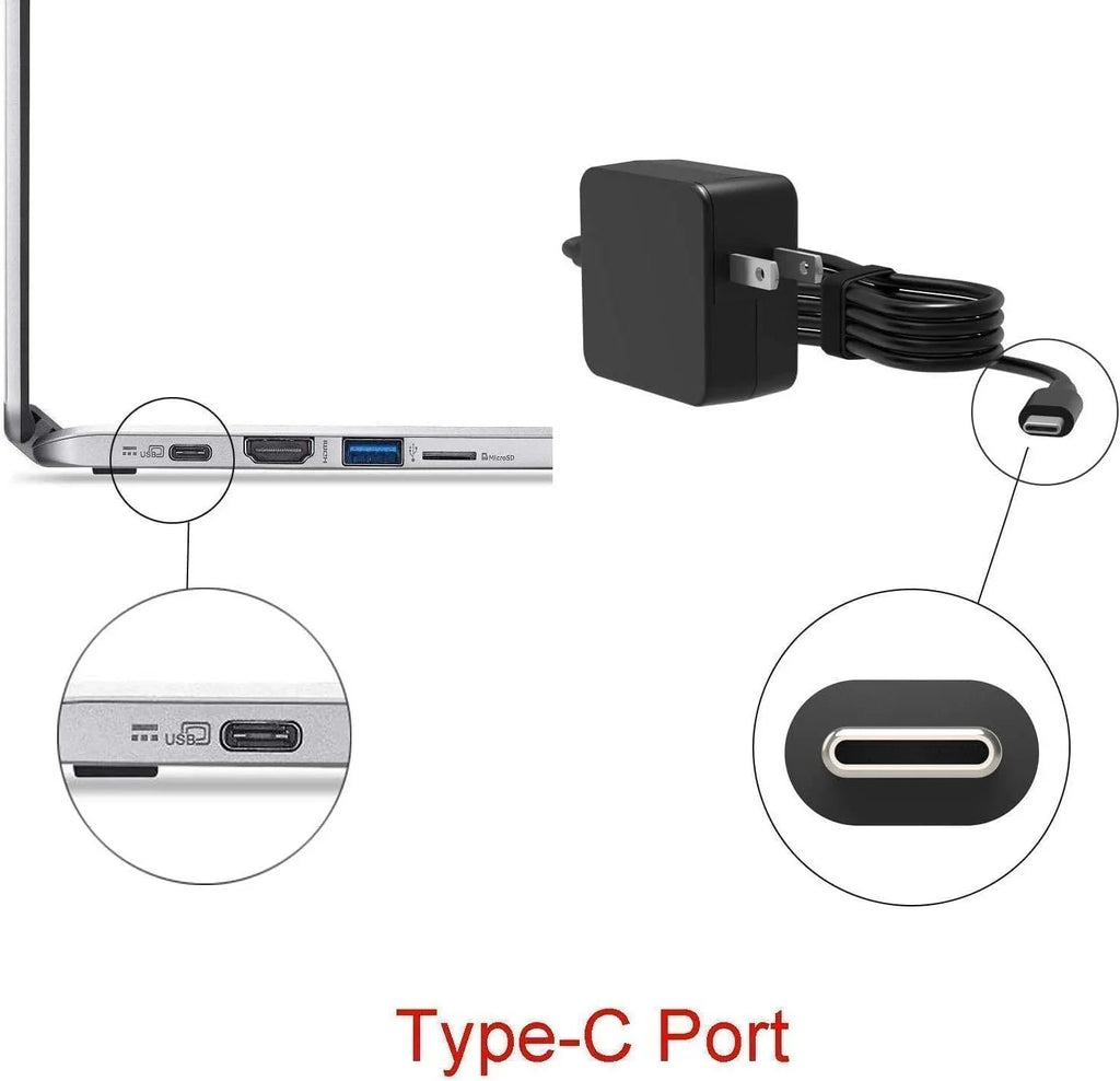 Guy-Tech 65W -C Charger Ac Adapter Compatible with  Chromebook x2 12-f014dx 12-f015nr Power Cord