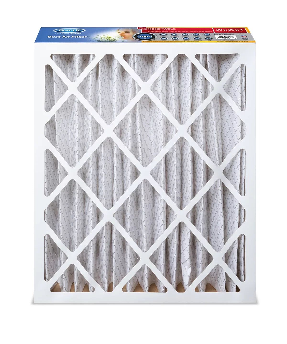 BestAir HW2025-13R Honeywell 20x25x4 Series 3000  13 Furnace Filter