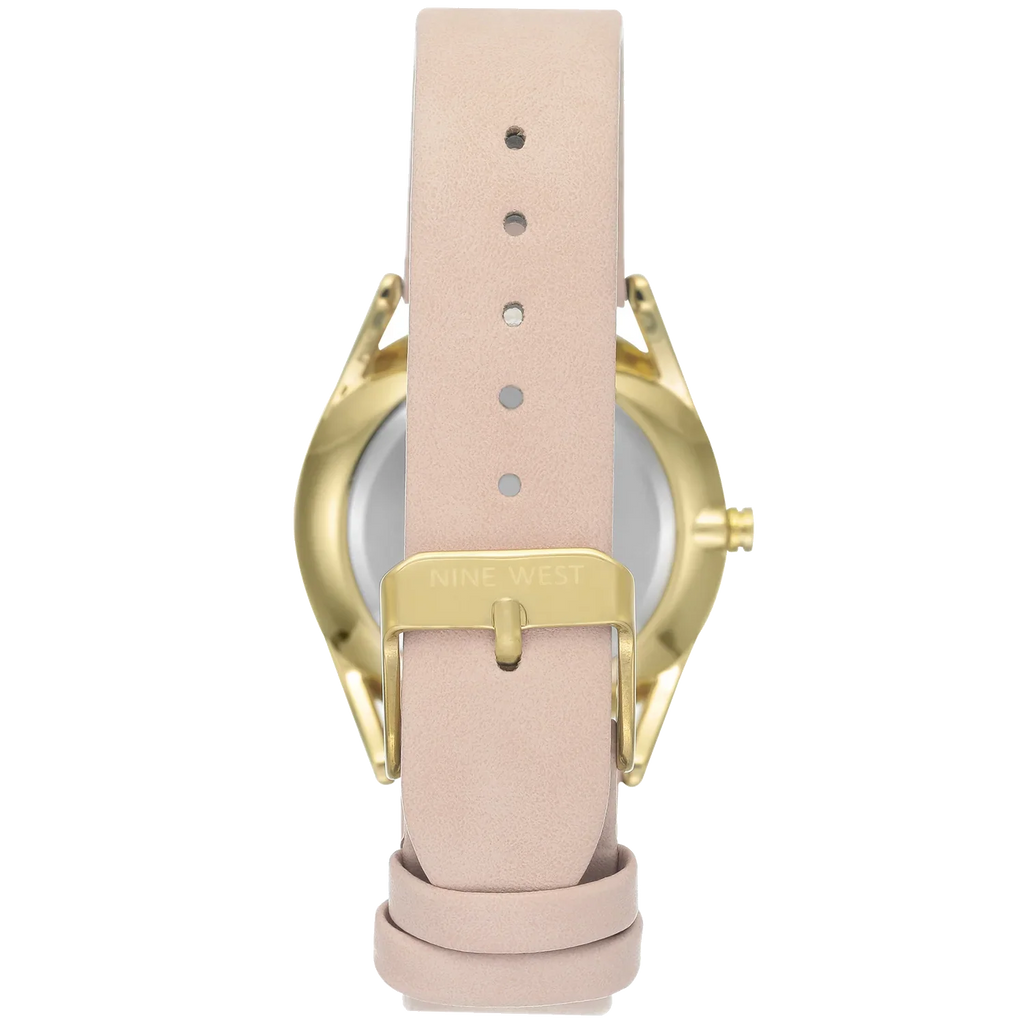 Nine West Women's Gold-Tone and Pastel Pink Strap /1994WTPK Watch