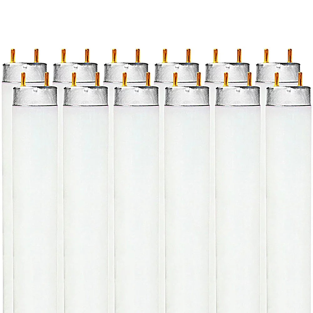 Luxrite F32T8/850 32W 48 Inch T8 Fluorescent Tube Light Bulb, 5000K Bright White, 2800 Lumens, G13 Medium Bi-Pin Base, LR20734, 12-Pack