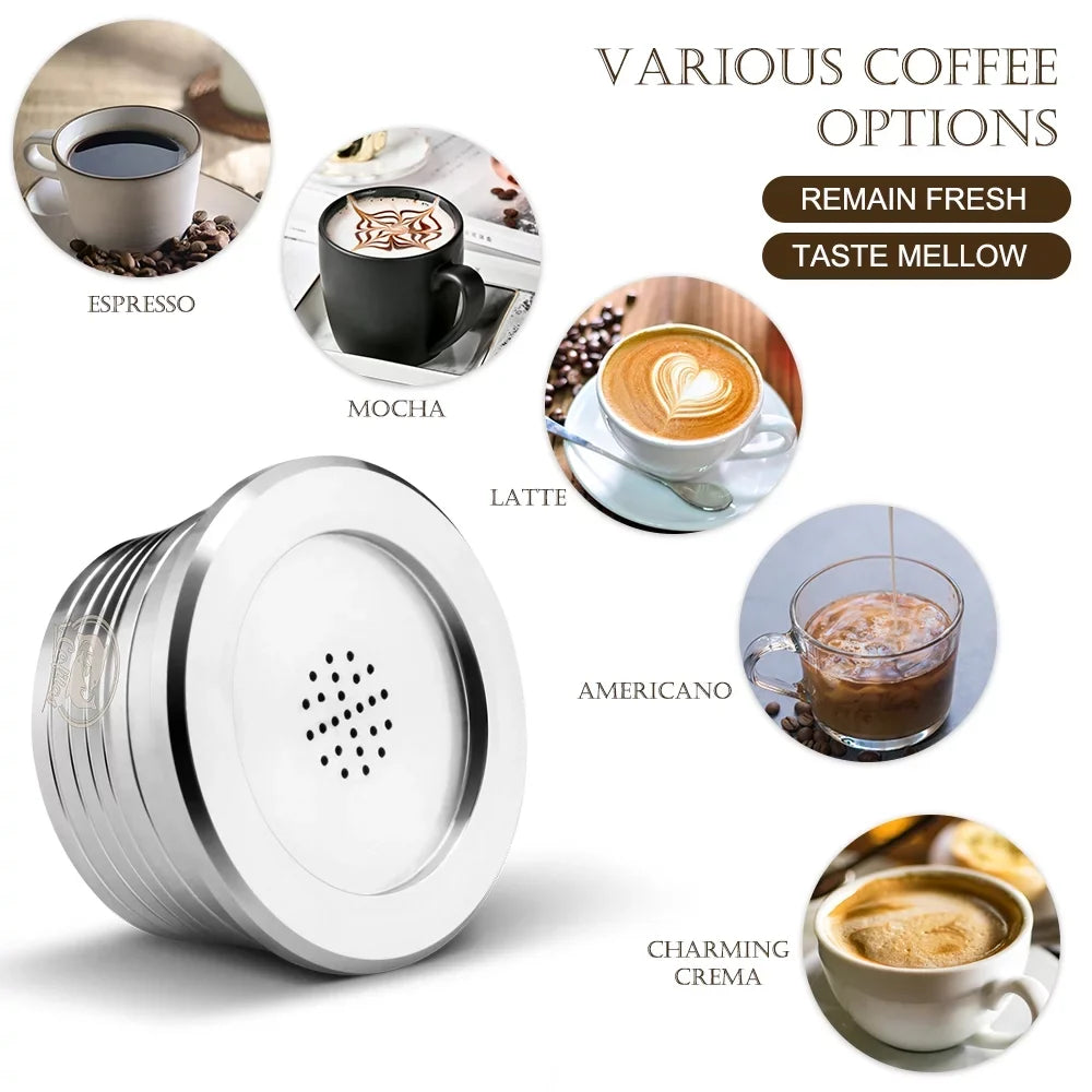 Suzicca Stainless Steel Reusable Coffee Capsules Reusable Coffee Capsule Cup Filter Compatible with Delta Q
