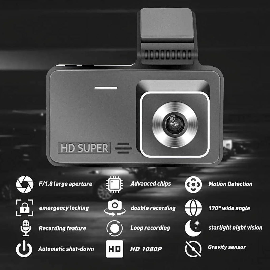 Bileeko Car  4" 1080P Dual Lens Dash Cam Video Recorder Camera for Car Pickup Truck   Van