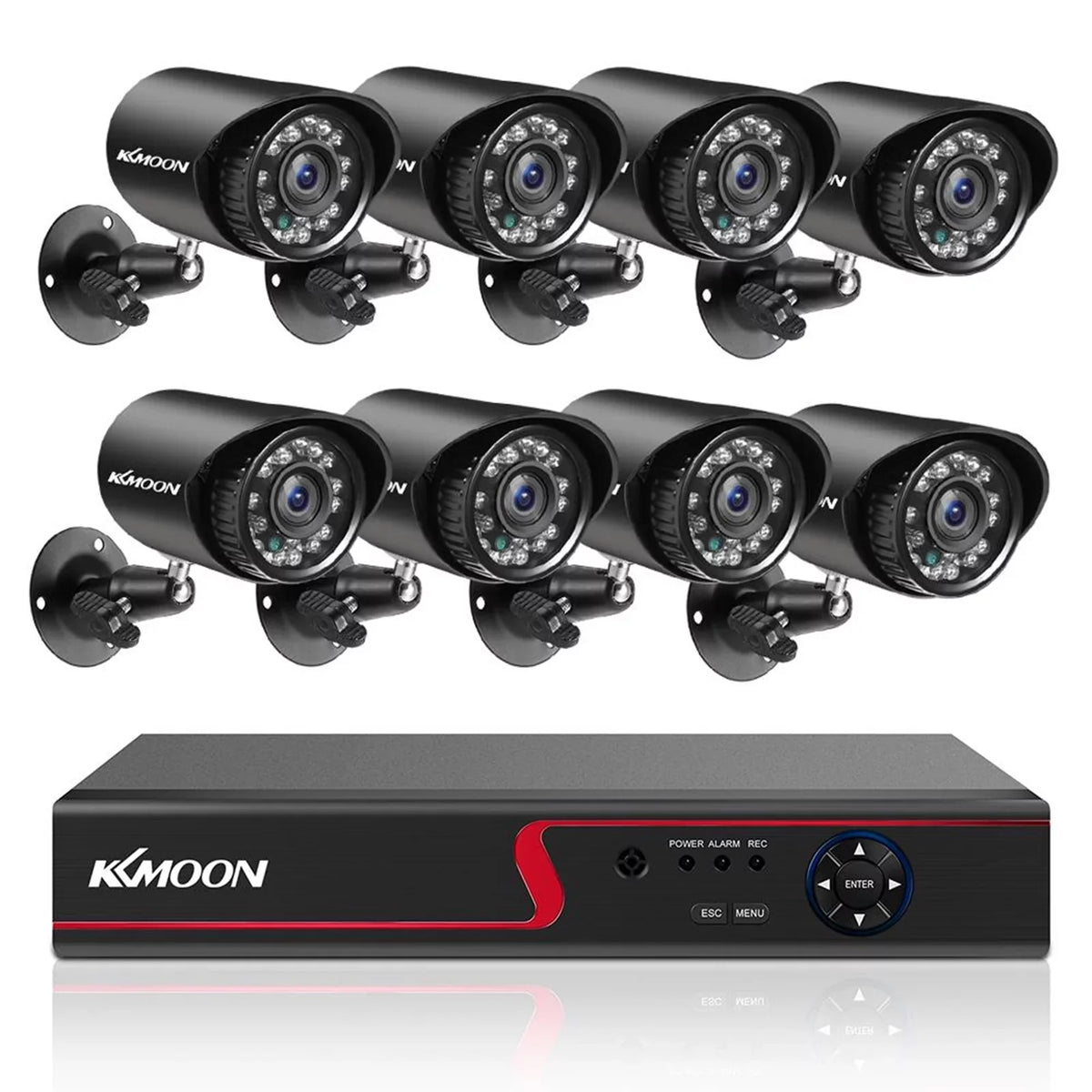KKmoon  Video Recorder & 8 Cameras Set Recording System 16CH 1080P Full High Definition / /Analog///   Digital Video Recorder  P2P Remote Phone Monitoring for Home