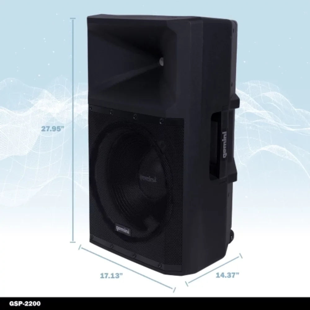 Gemini Sound -2200 Pro  Audio 2200 Watt Portable Bluetooth Media  System Speakers