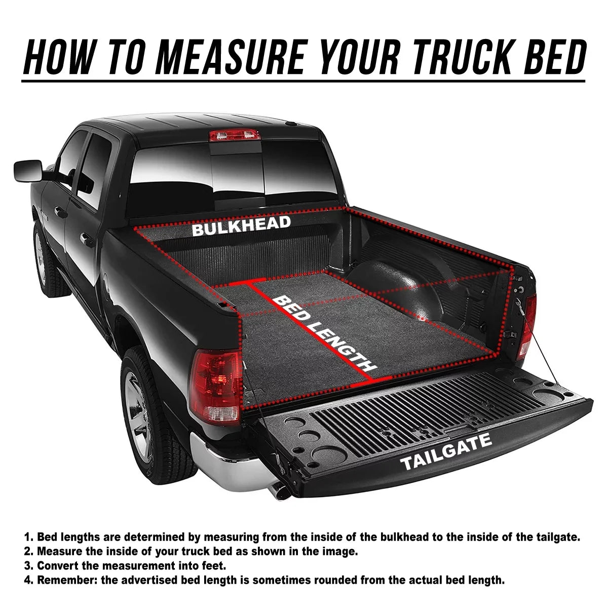 Motoring --060 for 2016 to 2019 Toyota Tacoma 6' Bed Fleetside Adjustable Tri-Fold Soft Top Trunk Tonneau Cover 17 18