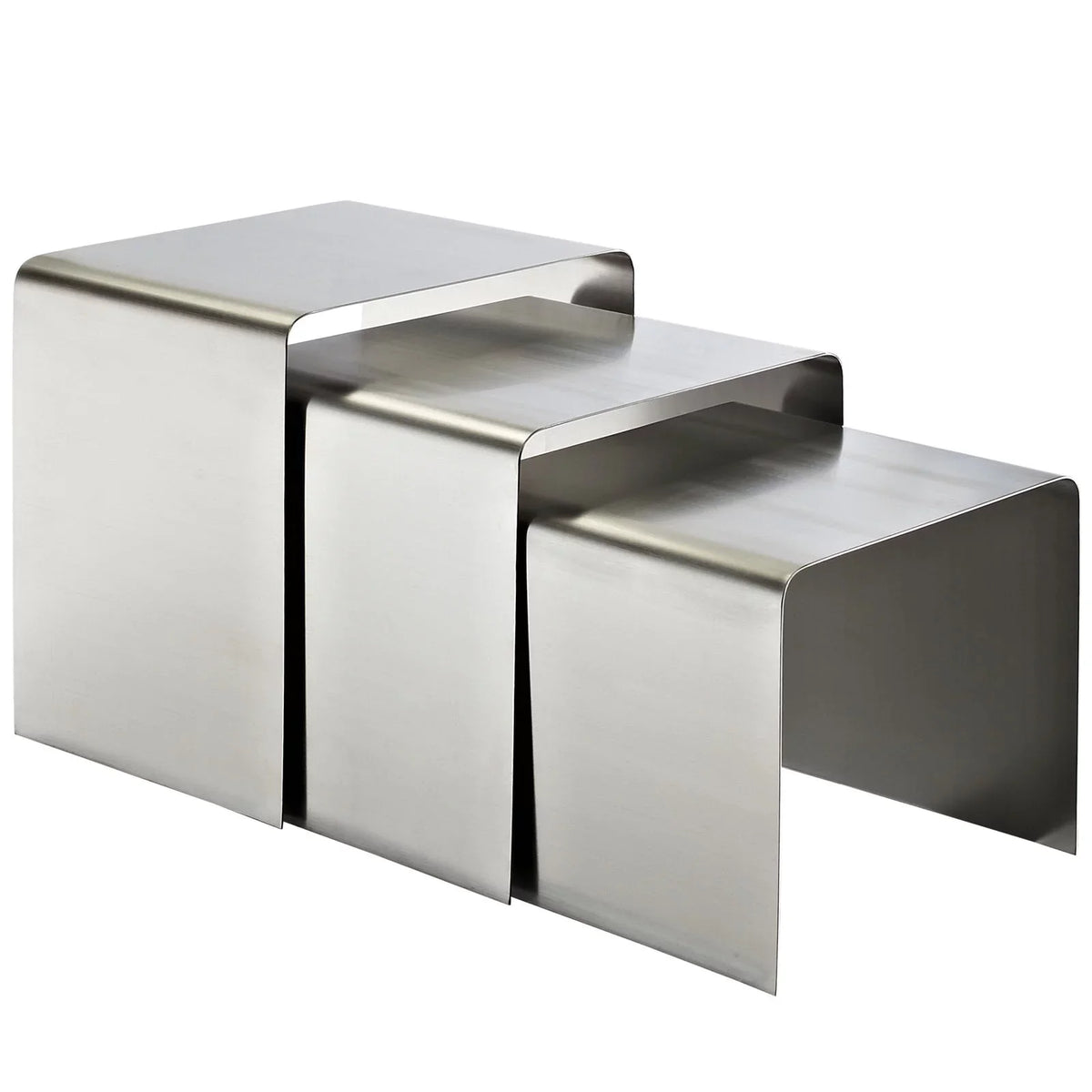 Modway Rush Nesting Table in Silver