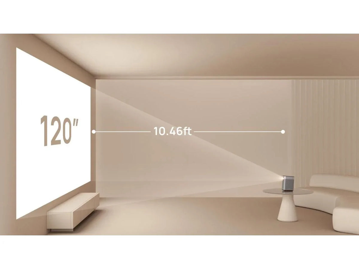 Halo+ Portable Projector | 1080P 900  Lumens , Harman Kardon Speakers, Auto Keystone Correction, Auto Focus, Intelligent Screen Alignment