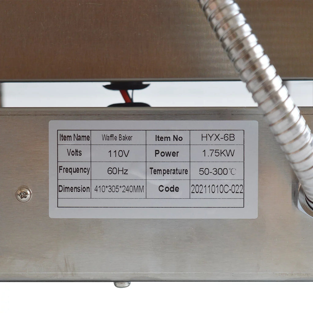 Electric Six Grid Waffle Oven Machine Commercial 6Pcs Keli Grid Scones Nonstick Baking Machine