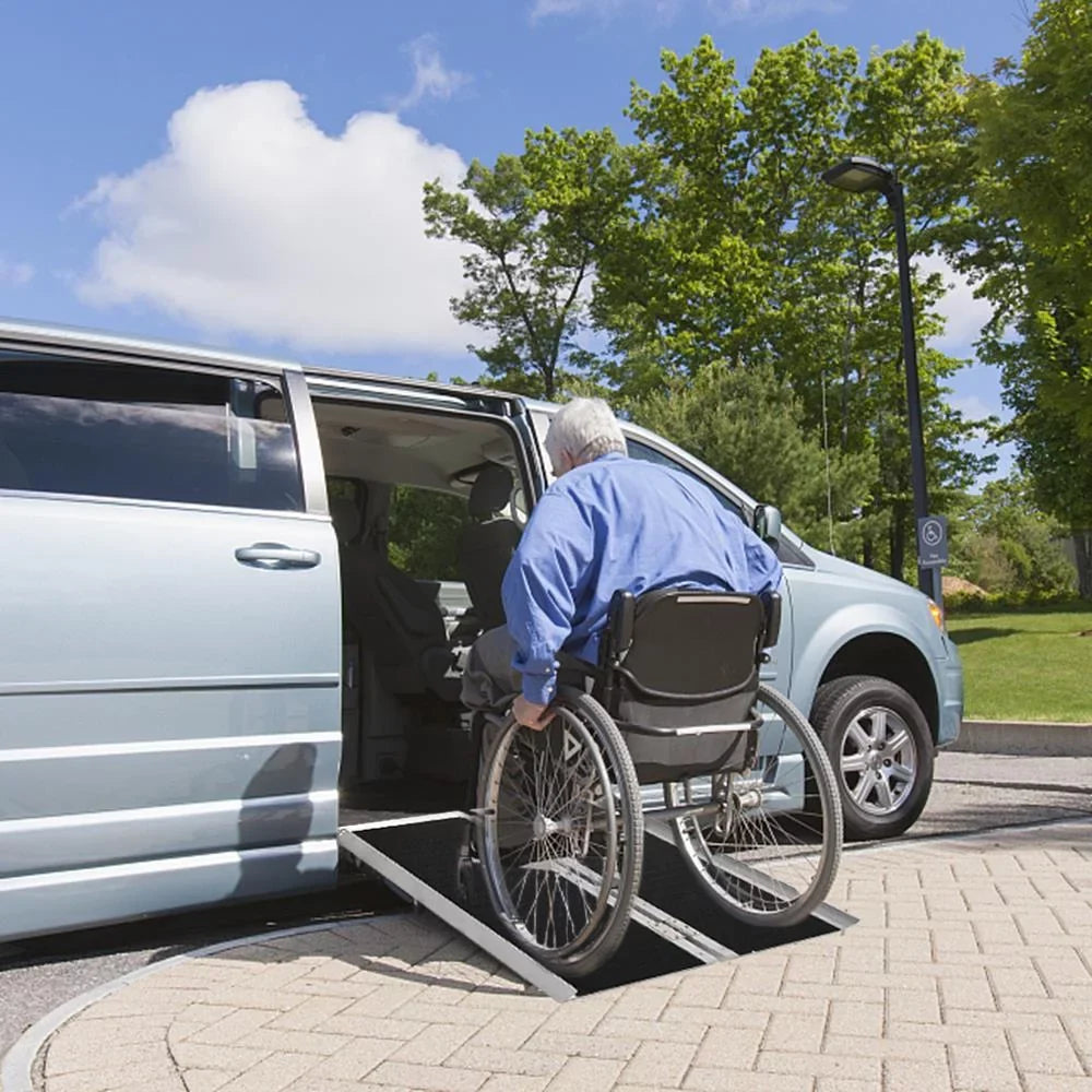 Ktaxon Portable Aluminum Non-skid Multifold Wheelchair Ramp Mobility Scooter Carrier 3FT 36" x 28"