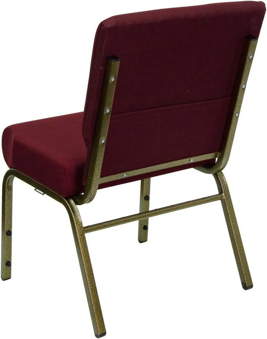 Series 21''W Stacking Church Chair In Burgundy Fabric - Vein Frame