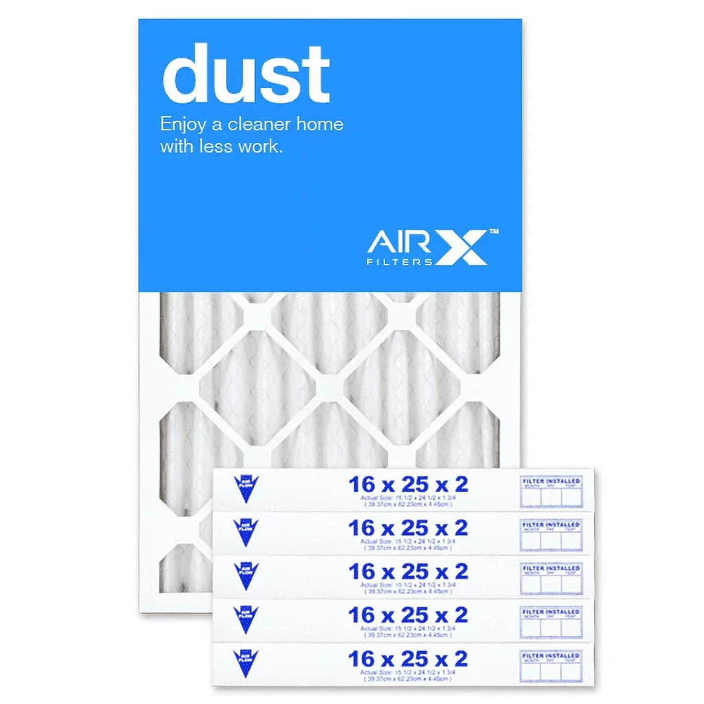 AIRx Filters 16x25x2 Air Filter  8 Pleated   Furnace Air Filter, Dust 6-Pack, Made in the