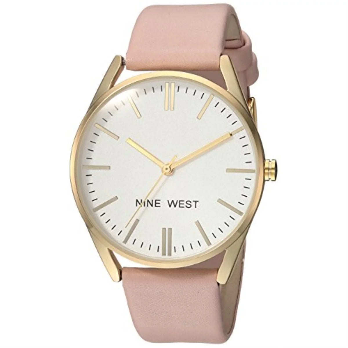 Nine West Women's Gold-Tone and Pastel Pink Strap /1994WTPK Watch