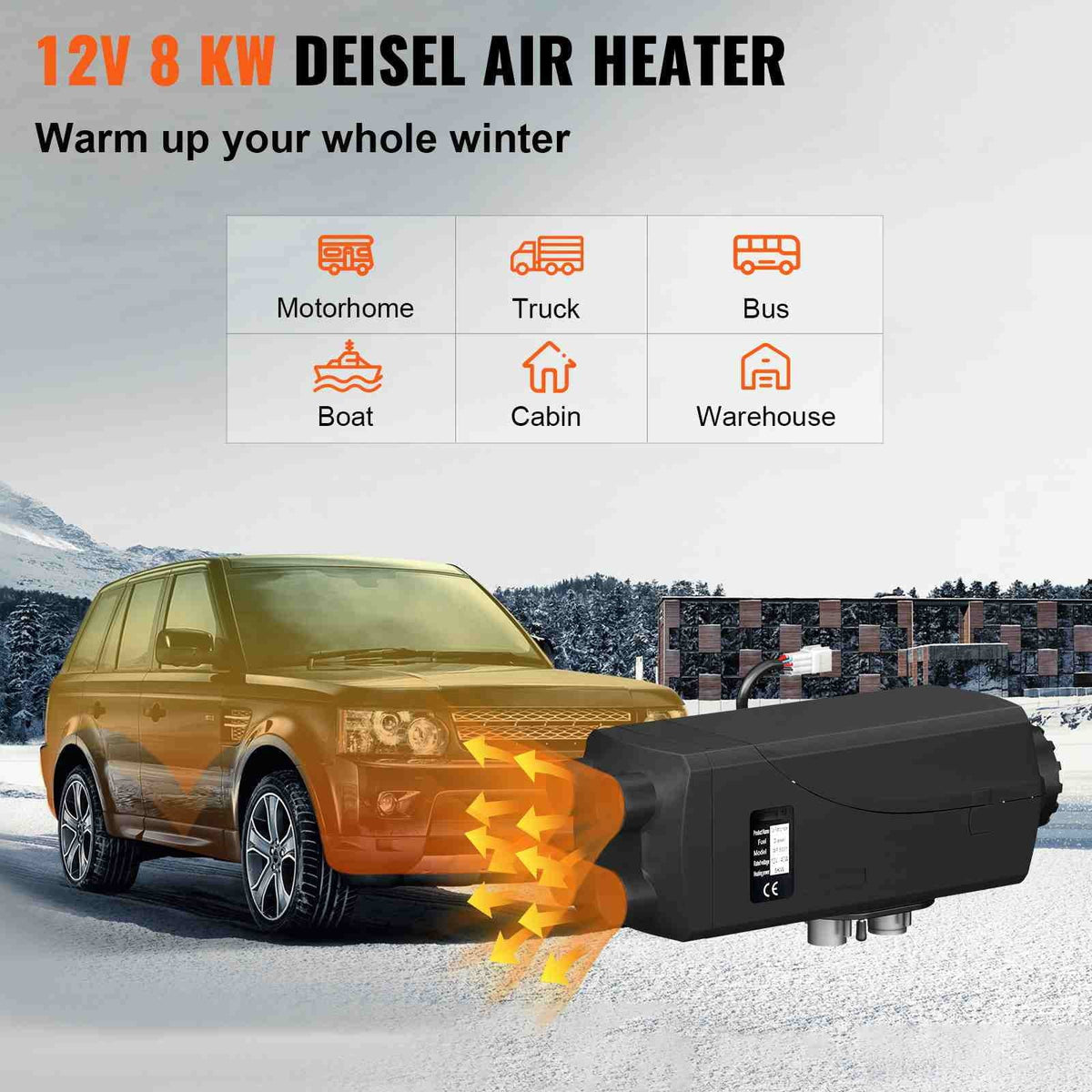 8KW 12V Diesel Air Heater  Thermostat 8000W For Trucks Boat Car Trailer