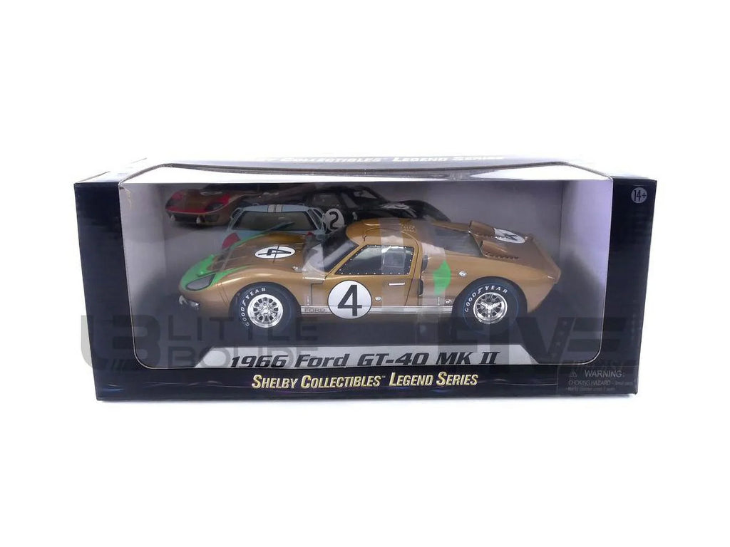 Shelby Collectibles SC414 1966 Ford -40  2 Gold No.4 1-18 Diecast Car Model