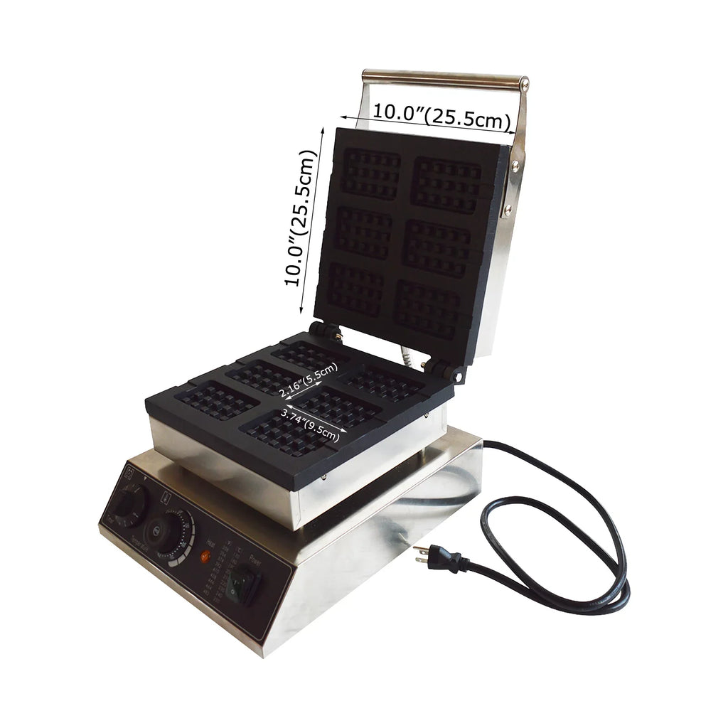 Electric Six Grid Waffle Oven Machine Commercial 6Pcs Keli Grid Scones Nonstick Baking Machine