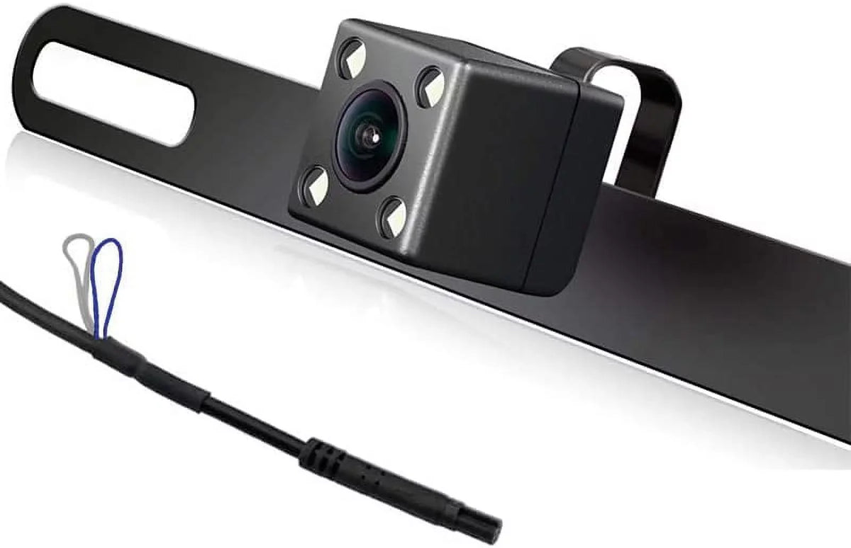 CAM122 Backup Camera Frame License Plate  Night Vision Rear View 170° Angle Waterproof Compatible with Jensen Car Radio CAR110W CAR710 CAR710X CAR8000 CAR910W CAR910X CDR7011 CM901MIR CMR2720