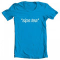 Sips Tea Original Artwork Inspired by Kermit Meme Women's T-shirt Turquoise X-Large