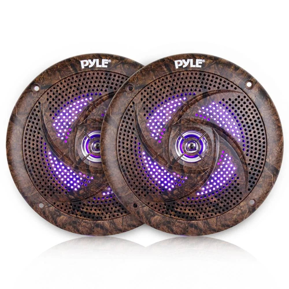 Pyle Marine  Bluetooth MP3   Camo / Radio, 6x 6.5" Waterproof Camouflage  Speakers, Elite Series 4-Channel Amplifier, Stereo Cover, Enrock Antenna, 18-G 50 Ft Wire, Amp Install Kit