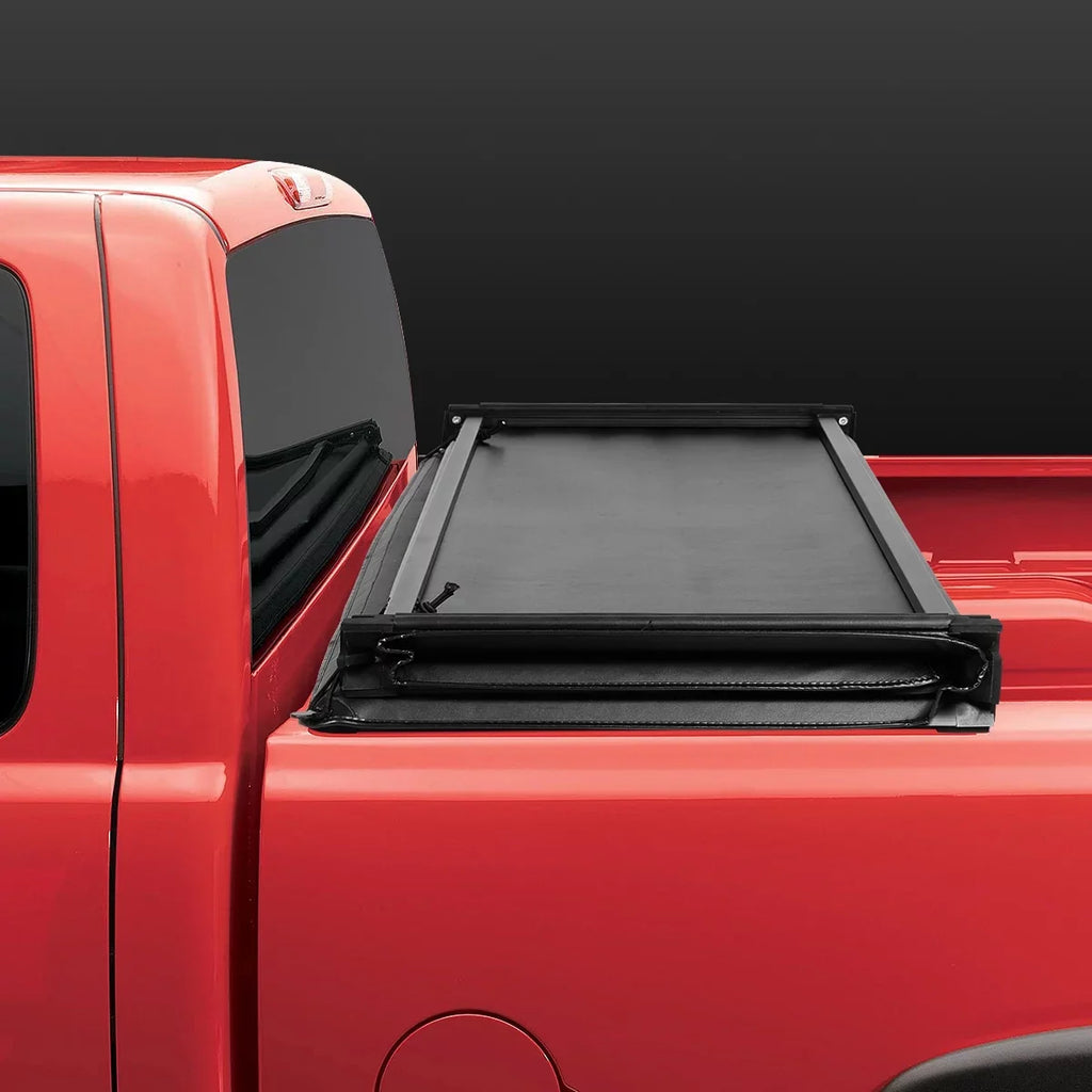 Motoring --060 for 2016 to 2019 Toyota Tacoma 6' Bed Fleetside Adjustable Tri-Fold Soft Top Trunk Tonneau Cover 17 18