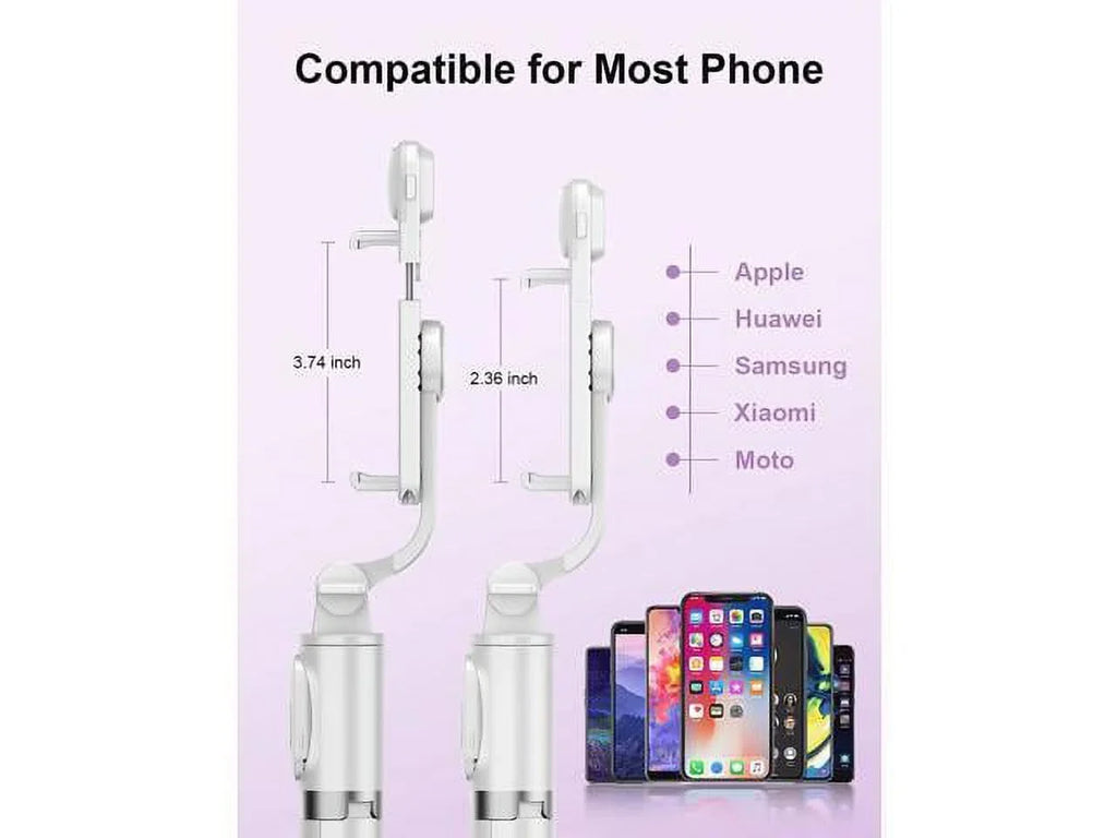 Selfie Stick Tripod with Remote, Extendable Cell Phone Tripods with  Ring Light, Remote Compatible with iPhone and Android (White, Model Q02s)