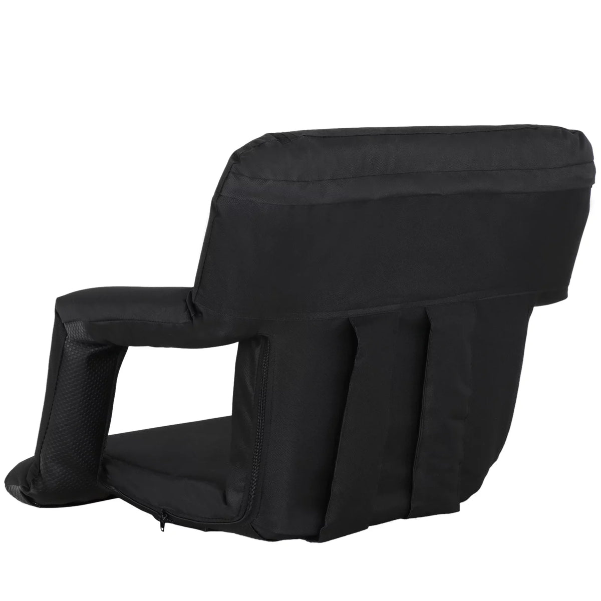 Stadium Seat Chair Reclining Bleachers W/Padded Cushion - 6 Reclining Positions, Black