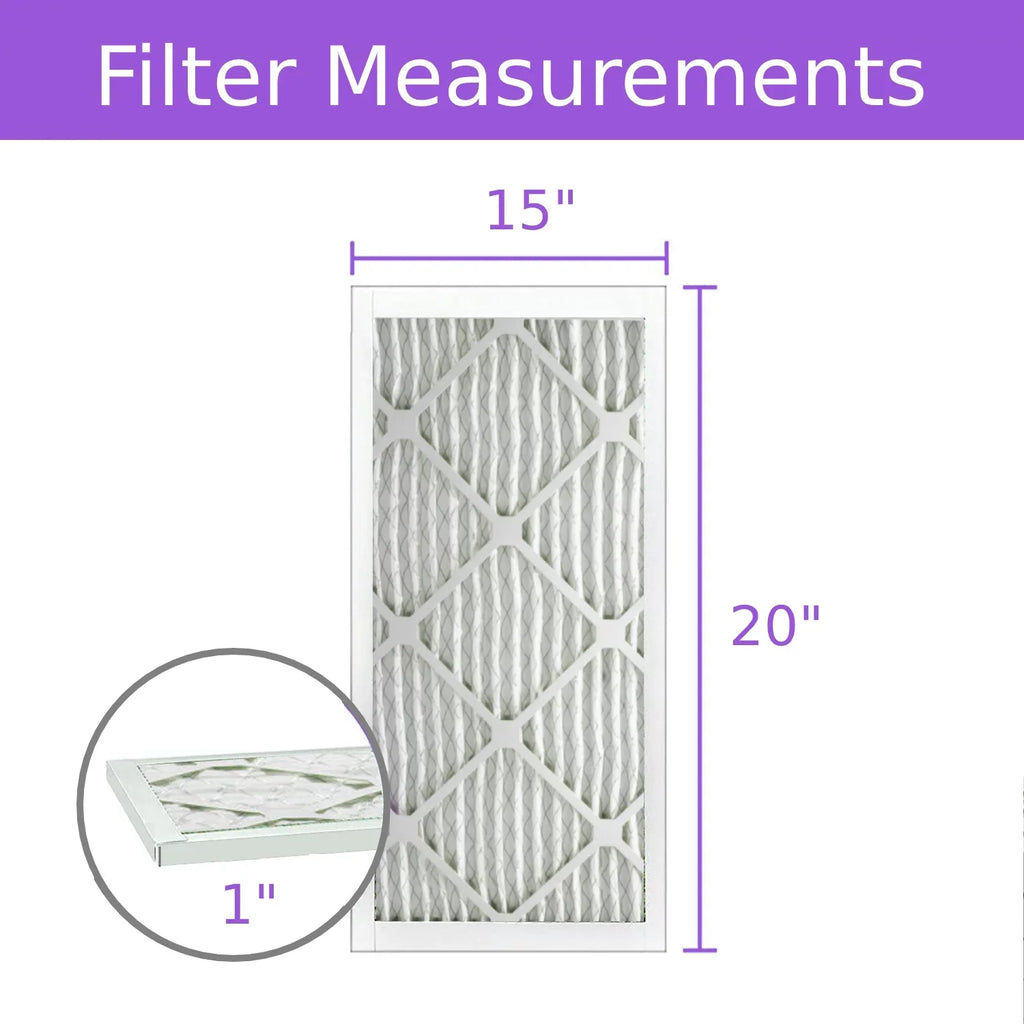 15x20x1, Purolator DMK80 Extended Surface Pleated Air Filter, Mechanical  8, (6 Pack)