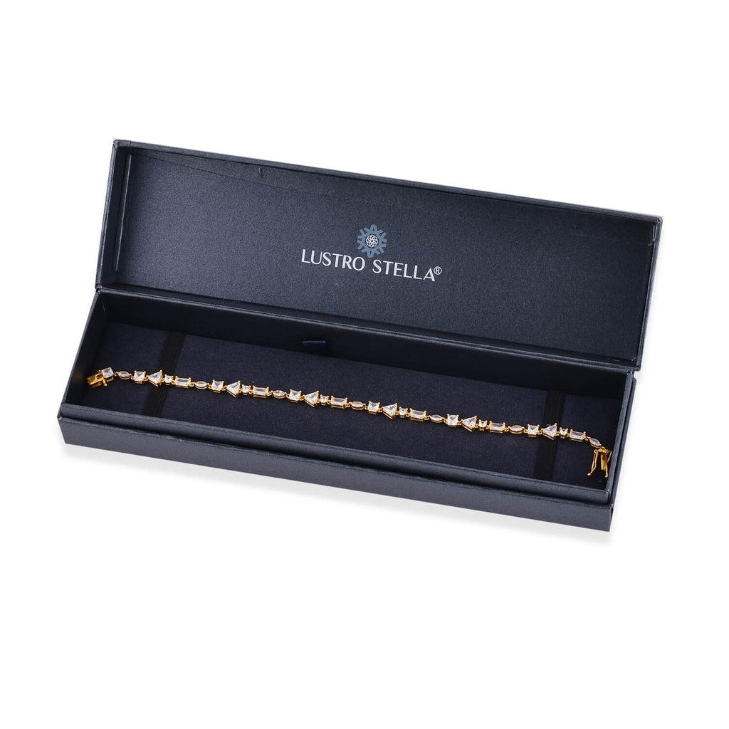 Shop  Lustro Stella Cubic Zirconia  Marquise 925 Sterling Silver Vermeil Yellow Gold Plated Bracelet for Women Jewelry Size 8" Ct 10.66 Birthday Mothers Day Gifts for Mom