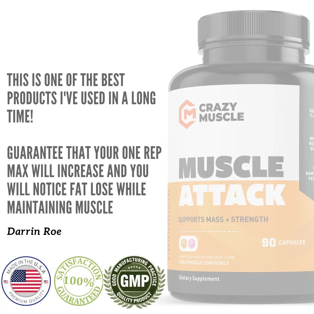 Muscle Attack: Keto Muscle Building Supplement with  by Crazy Muscle - 90 Capsules