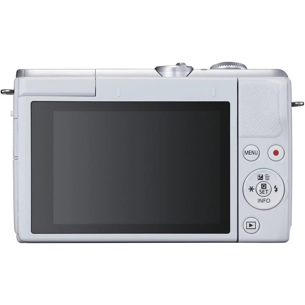 Canon  M200 Mirrorless Camera with 15-45mm Lens (White) (3700C009) + 64GB Memory Card + Filter Kit + 2 x LPE12 Battery + External Charger + Card Reader +  Light + Corel Photo Software + More
