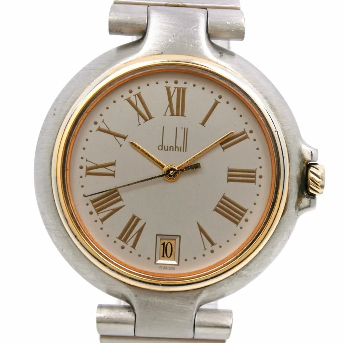 Pre-Owned Dunhill Millennium Watch Stainless Steel Swiss Made Silver Quartz Analog Display Gray Dial Boys (Fair)