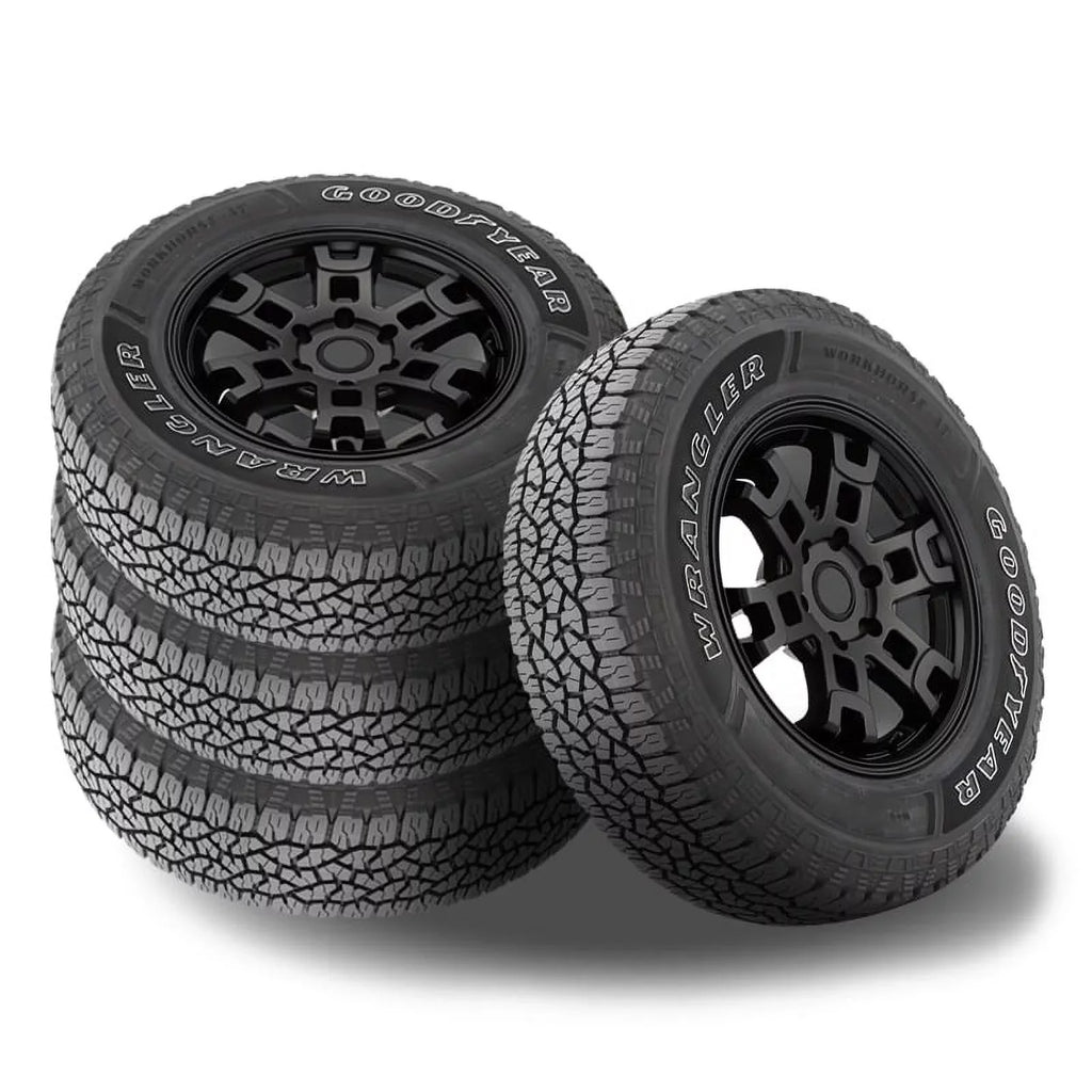 Set of 4 Goodyear Wrangler Workhorse A/T 225/65R17 102T  Tires, All Terrain, 3PMSF 480757856 / 225/65/17 / 2256517 Fits: 2014-23 Chevrolet Equinox , 2007-16 Honda -V -L