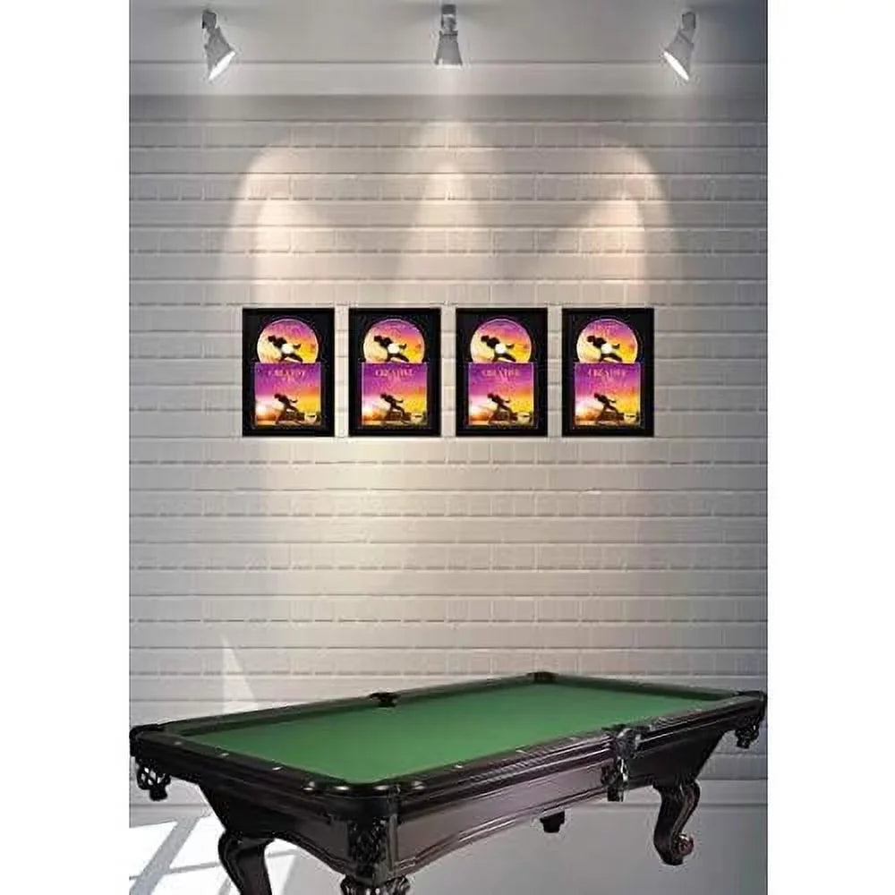 X 12" Jukebox Music Frame Double Black-Black Matting Displays Cover Art And 4 7/8-Inch Dia. Disc Self Standing With Wall Hanger
