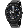 Seiko Men's Solar Chronograph Stainless Watch - Black Bracelet - Black Dial - SSC203