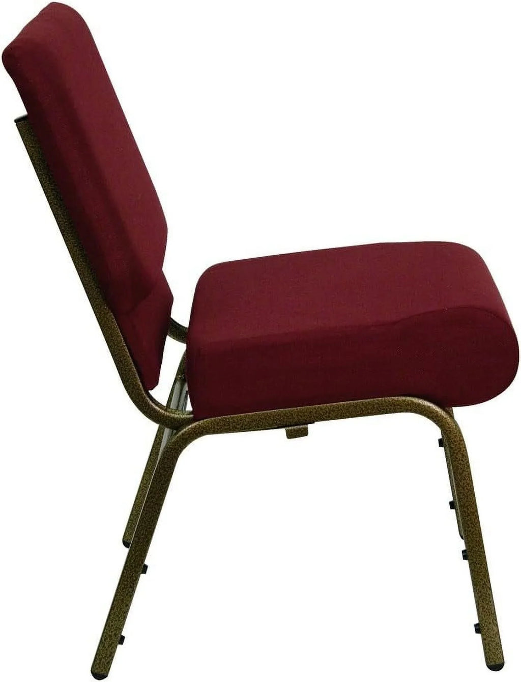 Series 21''W Stacking Church Chair In Burgundy Fabric - Vein Frame