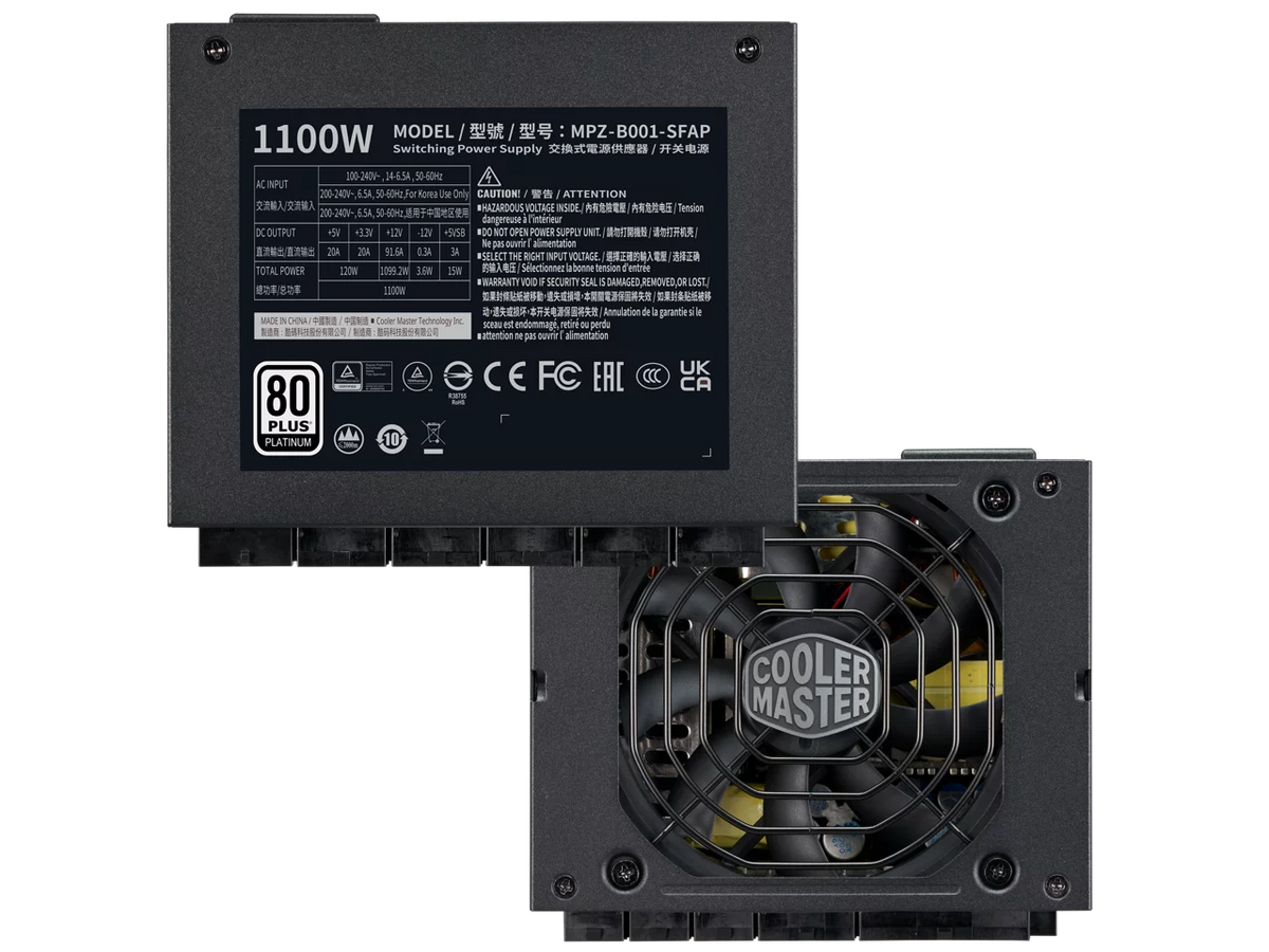Cooler Master V1100  Platinum Fully Modular, Fully ATX3.0, 1100W , 80+ Platinum Efficiency,  Bracket Included,  Form Factor (-B001--)