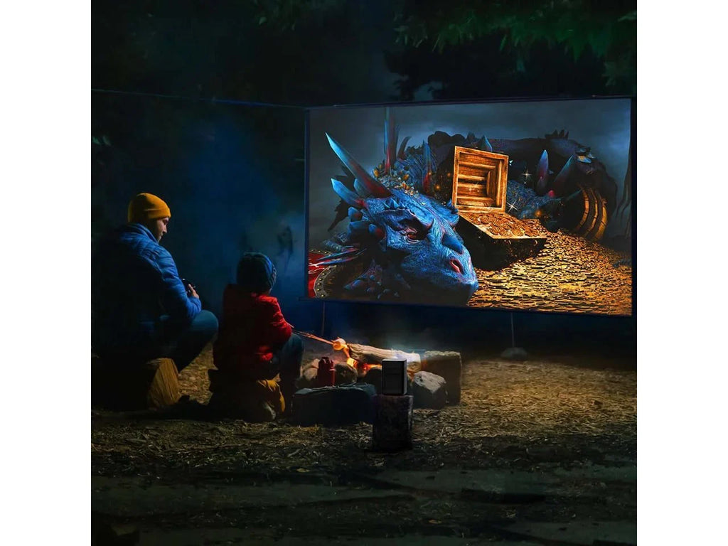 Halo+ Portable Projector | 1080P 900  Lumens , Harman Kardon Speakers, Auto Keystone Correction, Auto Focus, Intelligent Screen Alignment