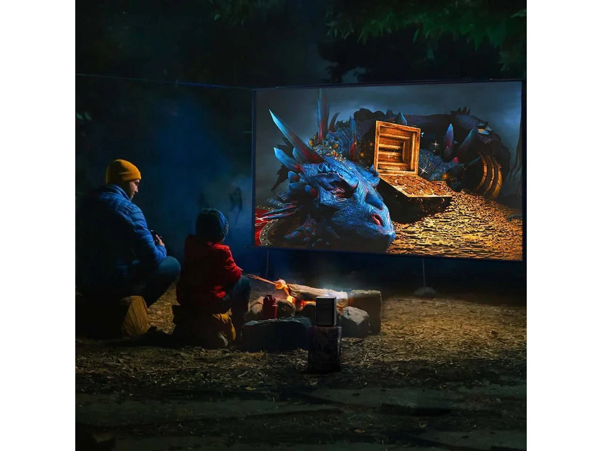 Halo+ Portable Projector | 1080P 900  Lumens , Harman Kardon Speakers, Auto Keystone Correction, Auto Focus, Intelligent Screen Alignment