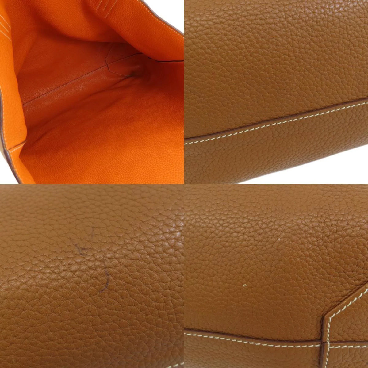 Pre-Owned Hermes double sense 45 gold orange tote bag taurillon ladies  (Good)