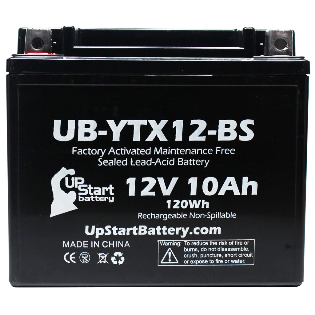 2-Pack UpStart Battery Replacement 2009 Honda TRX250 , , FourTrax Recon 250  Factory Activated, Maintenance Free,  Battery - 12V, 10Ah, -YTX12-